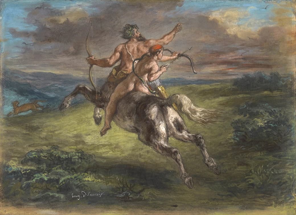 Chiron and Achille by Delacroix