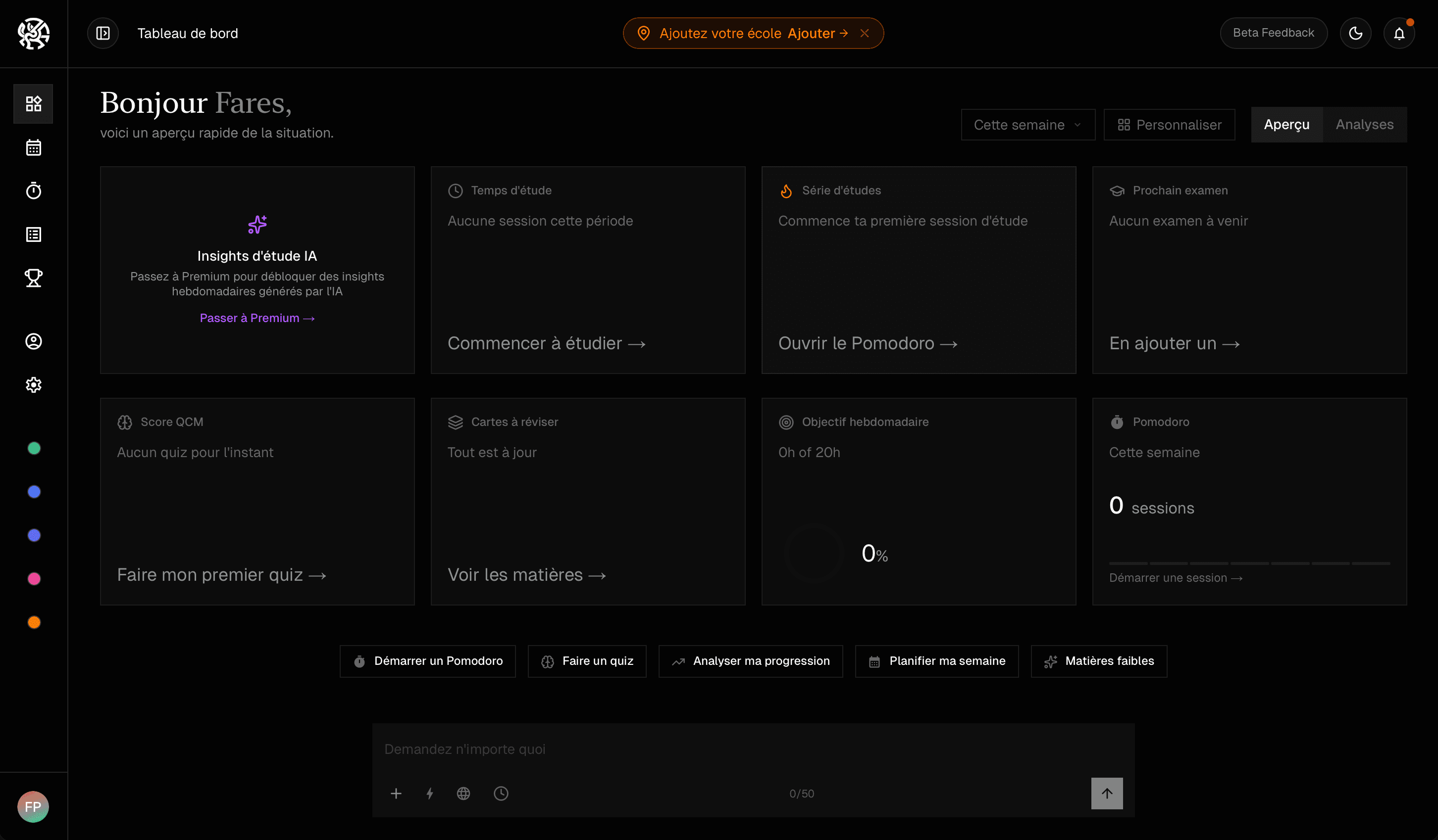 Akademe dashboard