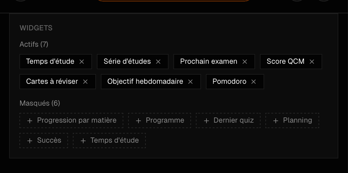 Votre tableau de bord d'études, à votre image
